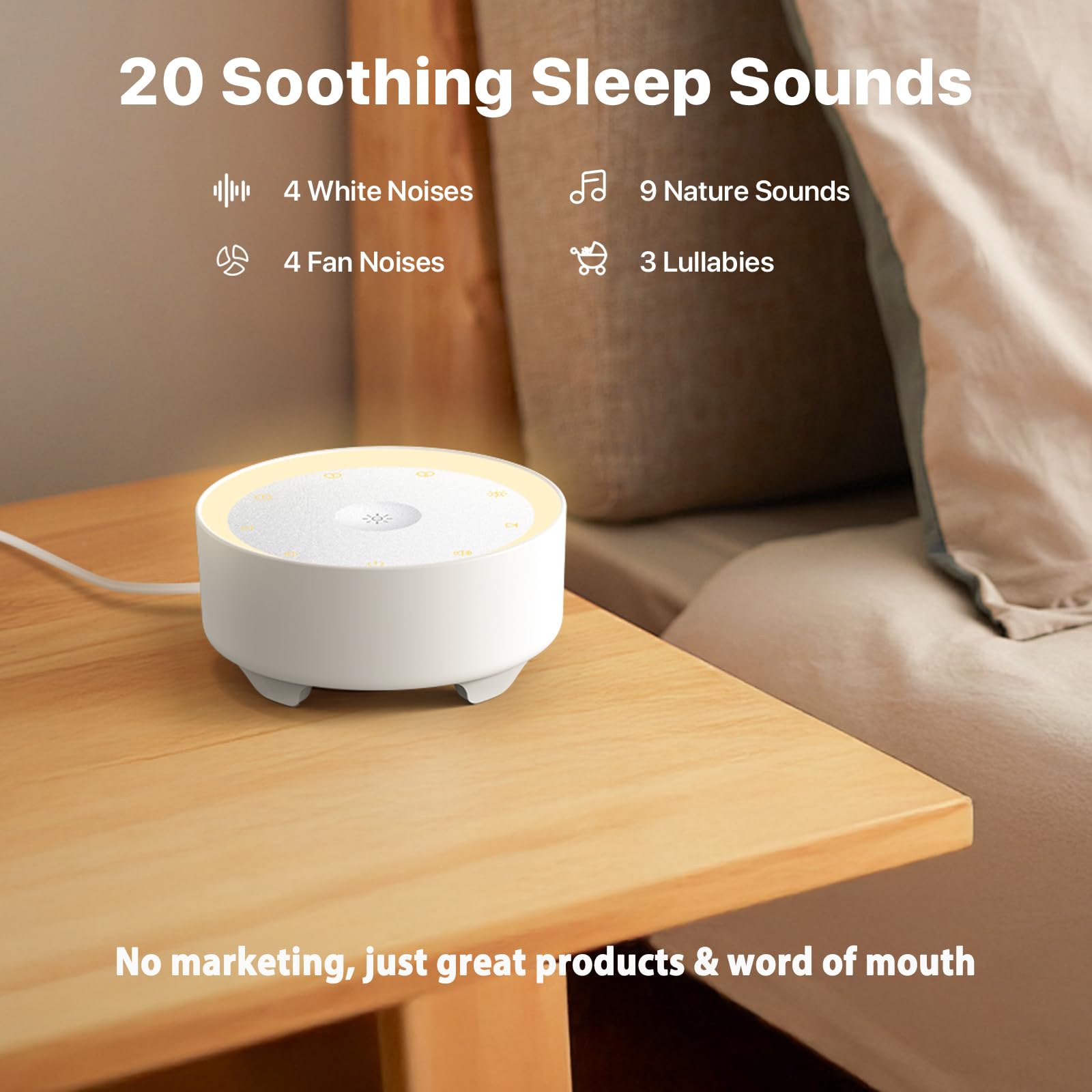 Kipcush Noise Machine for Sleep – USB Powered

