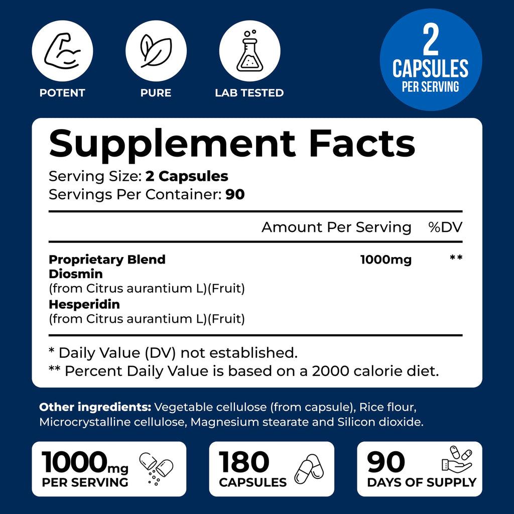 Diosmin Hesperidin Supplement - We Like Vitamins Circulation

