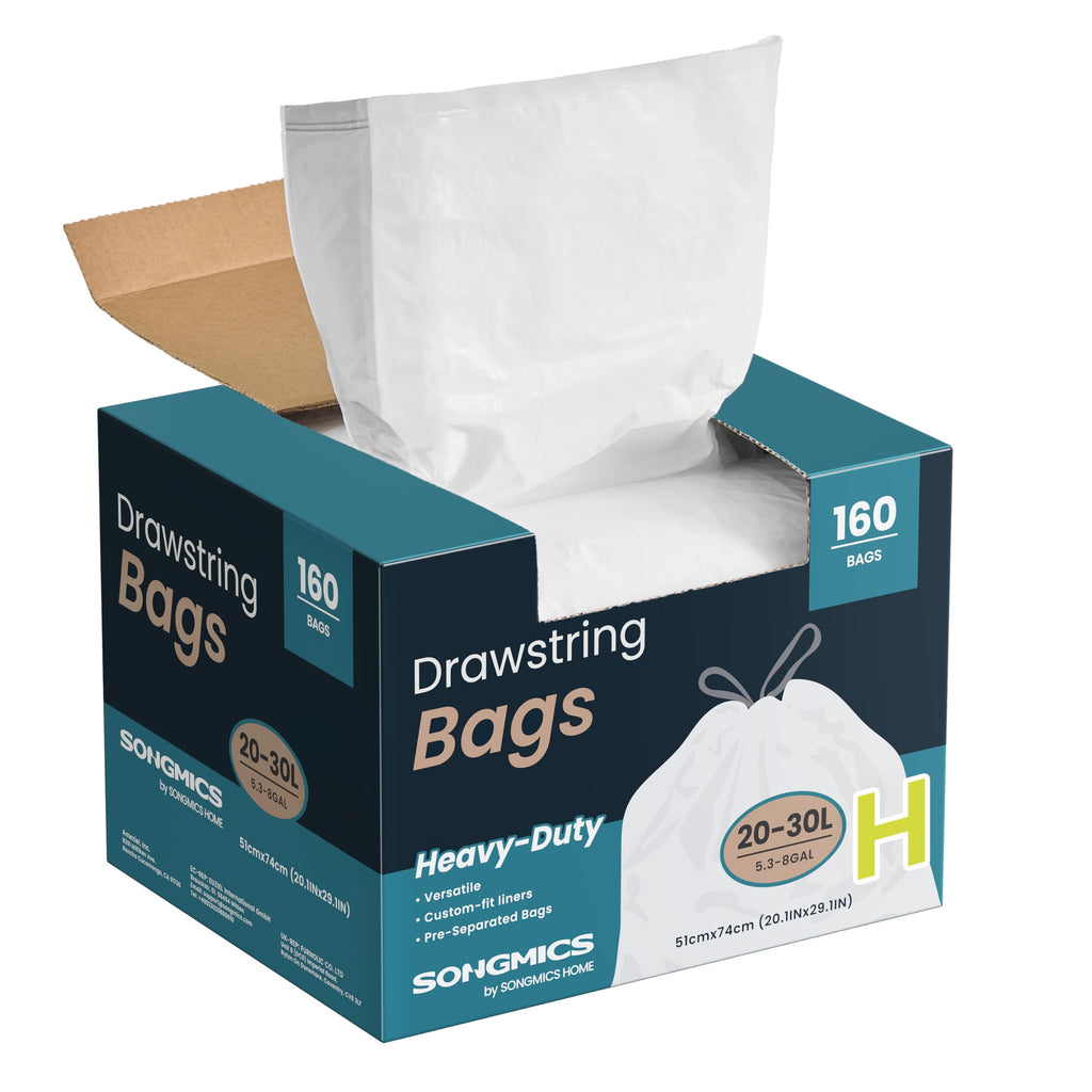 SONGMICS Drawstring Trash Bags Pre-Separated for Kitchen Cans