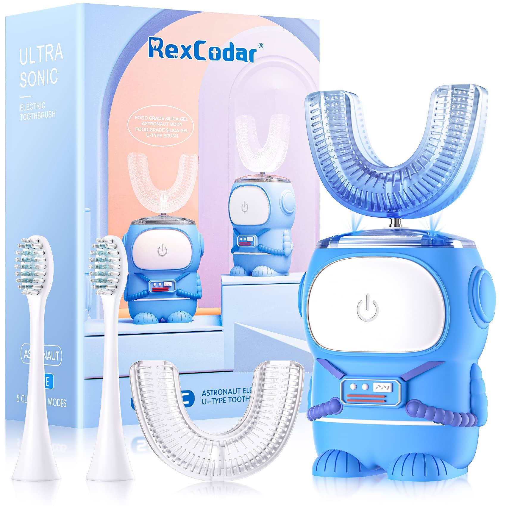 RexCodar Kids Ultrasonic U-Shaped Toothbrush – 5 Modes

