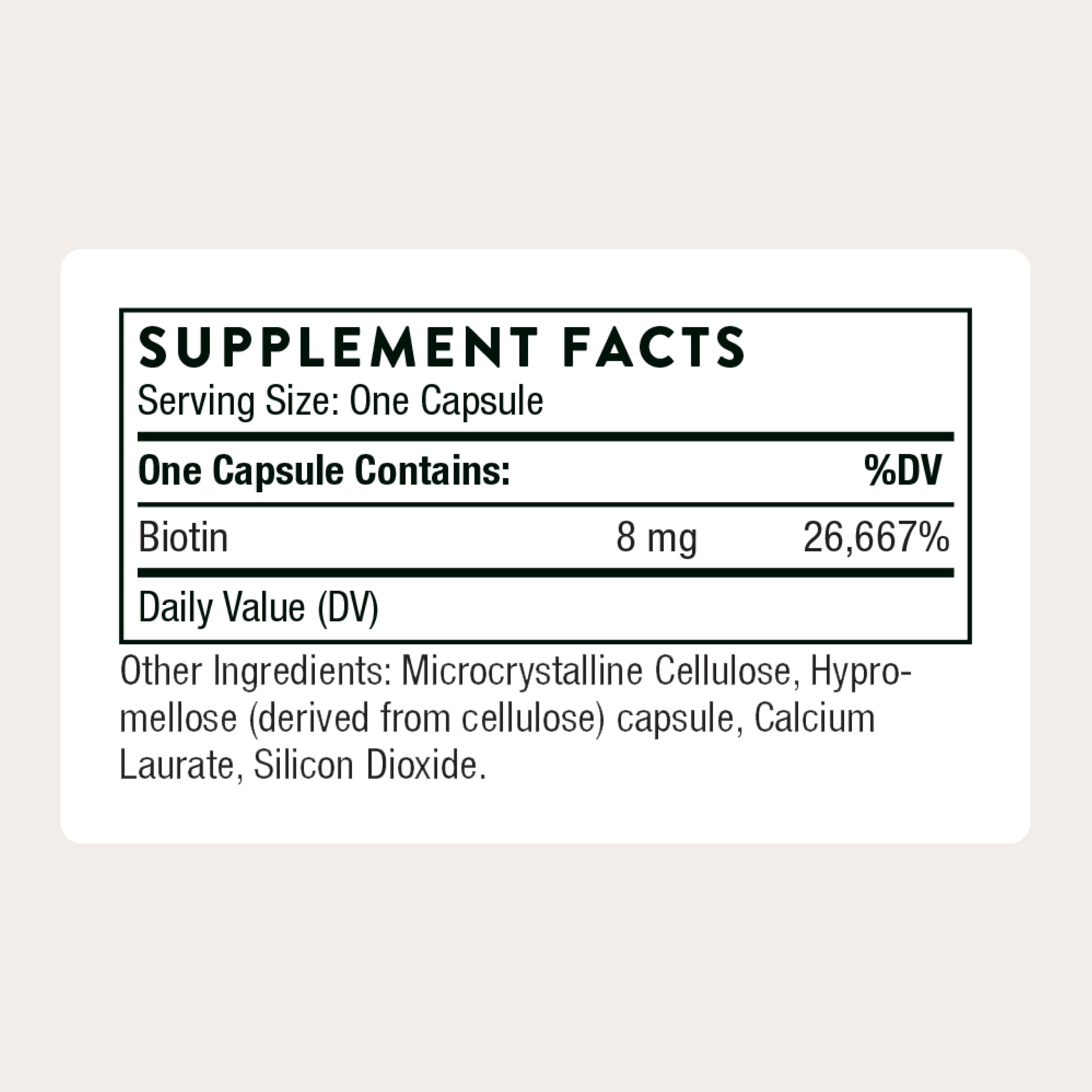 THORNE Biotin Vitamin B7 Supplement for Hair, Nails, Skin

