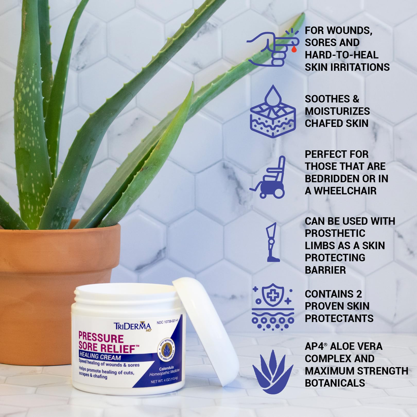 TriDerma MD Pressure Sore Relief Healing Cream - Bed Sores

