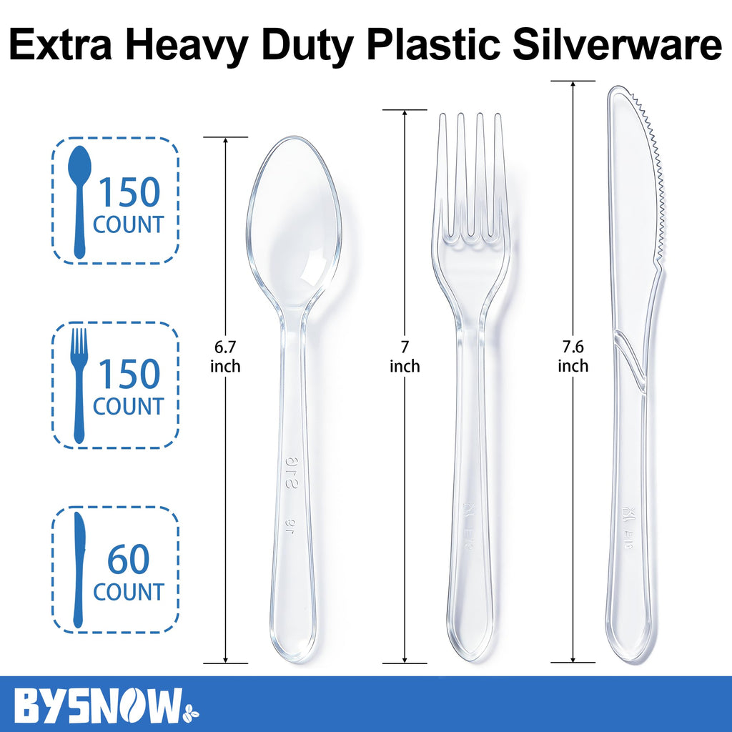 BYSNOW Disposable Plastic Cutlery Set BPA-Free

