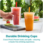 GUSTO Disposable Clear Cups with Flat Lids

