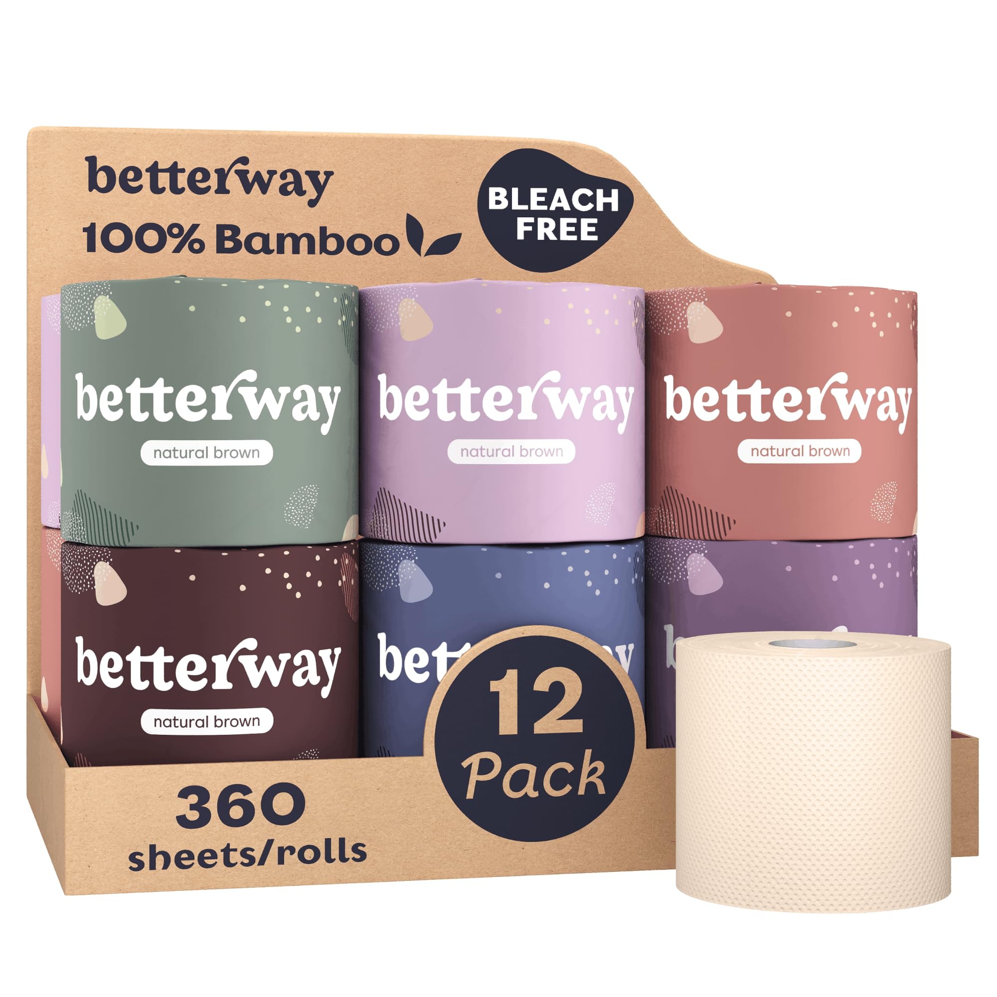 Betterway Bamboo Toilet Paper 3-Ply, PFAS Free & FSC Certified