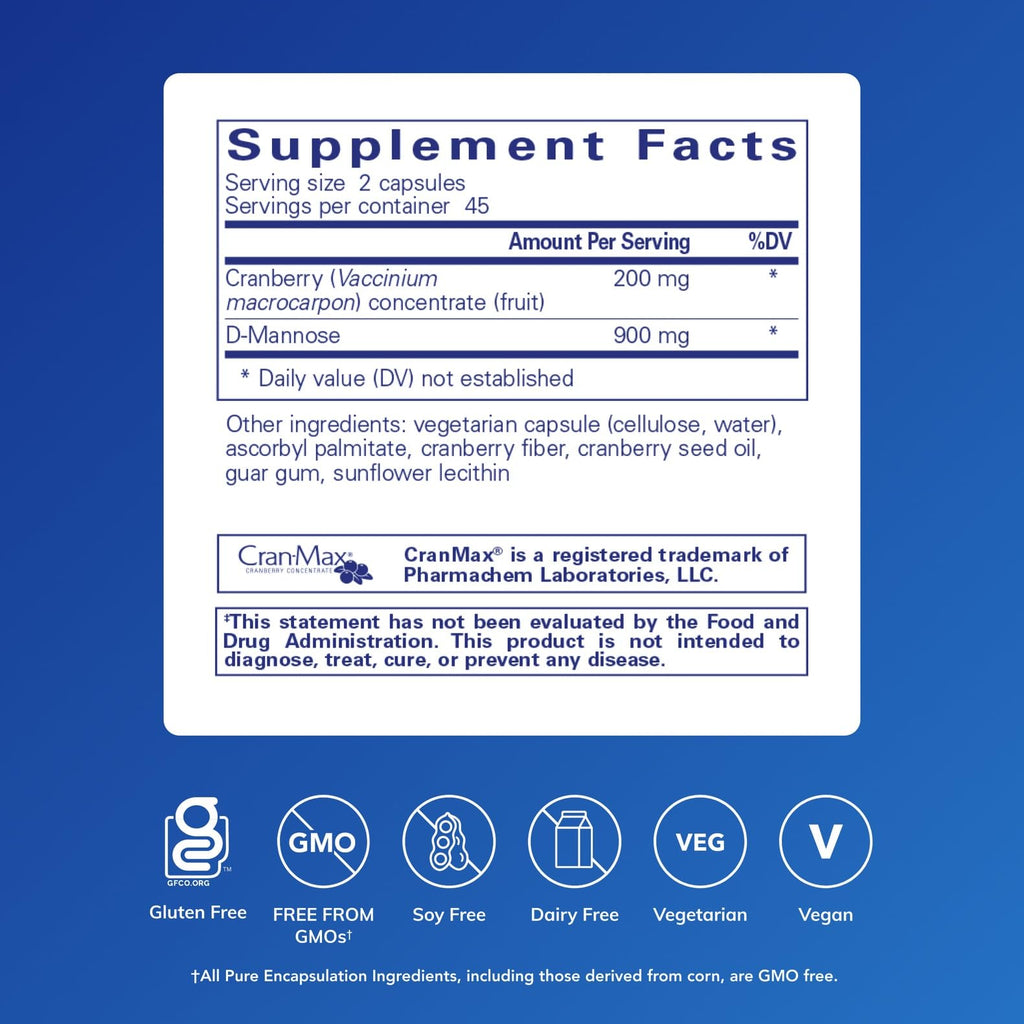 Pure Encapsulations Cranberry D-Mannose Urinary Tract Health

