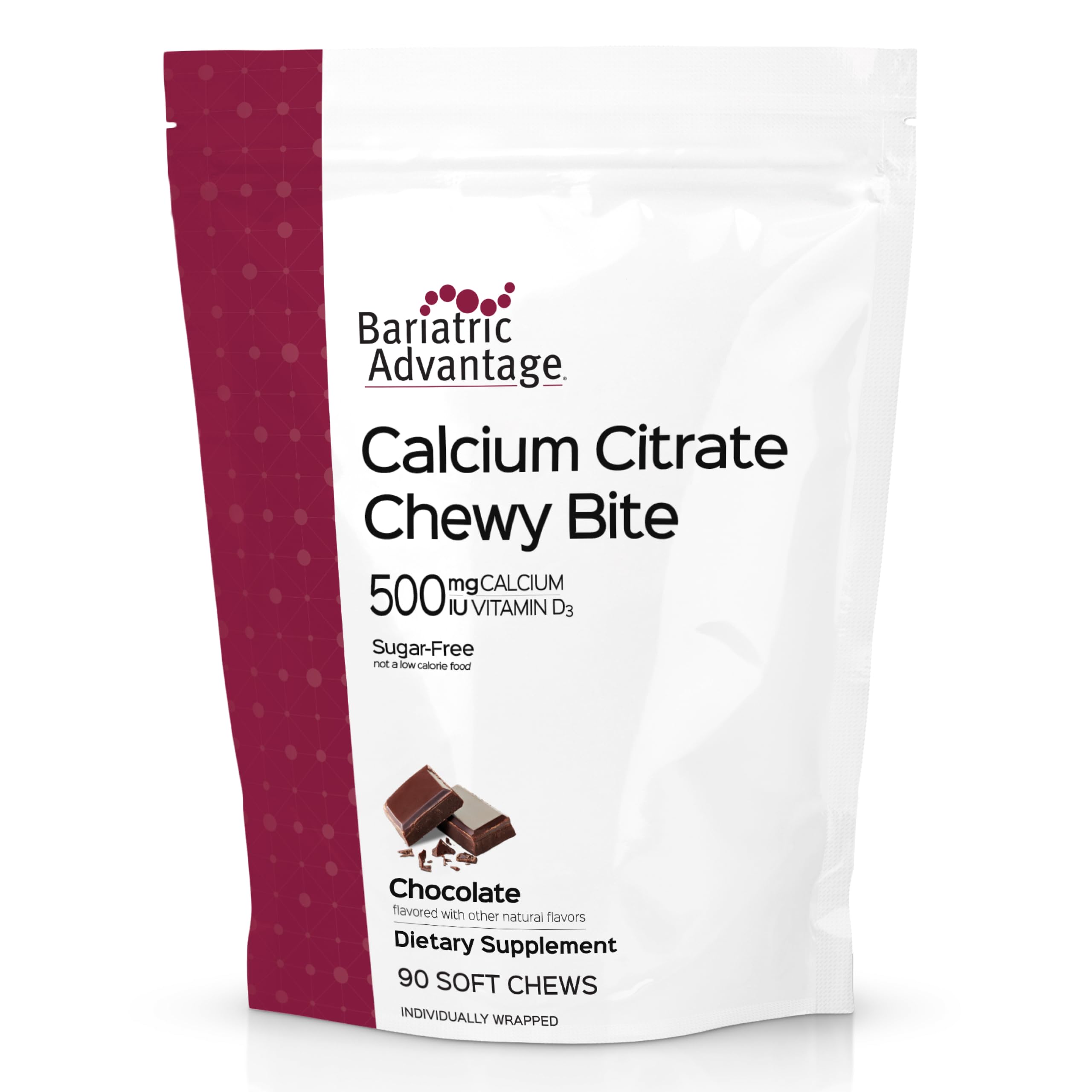 Bariatric Advantage Calcium Citrate Chewy Bites - Highly Absorbable Calcium + Vitamin D3