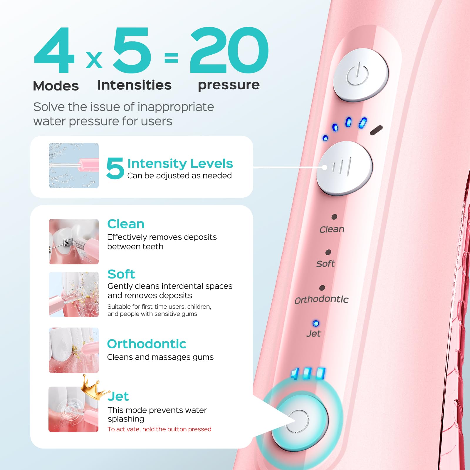 COSLUS C50 Water Flosser - Cordless Braces & Gums

