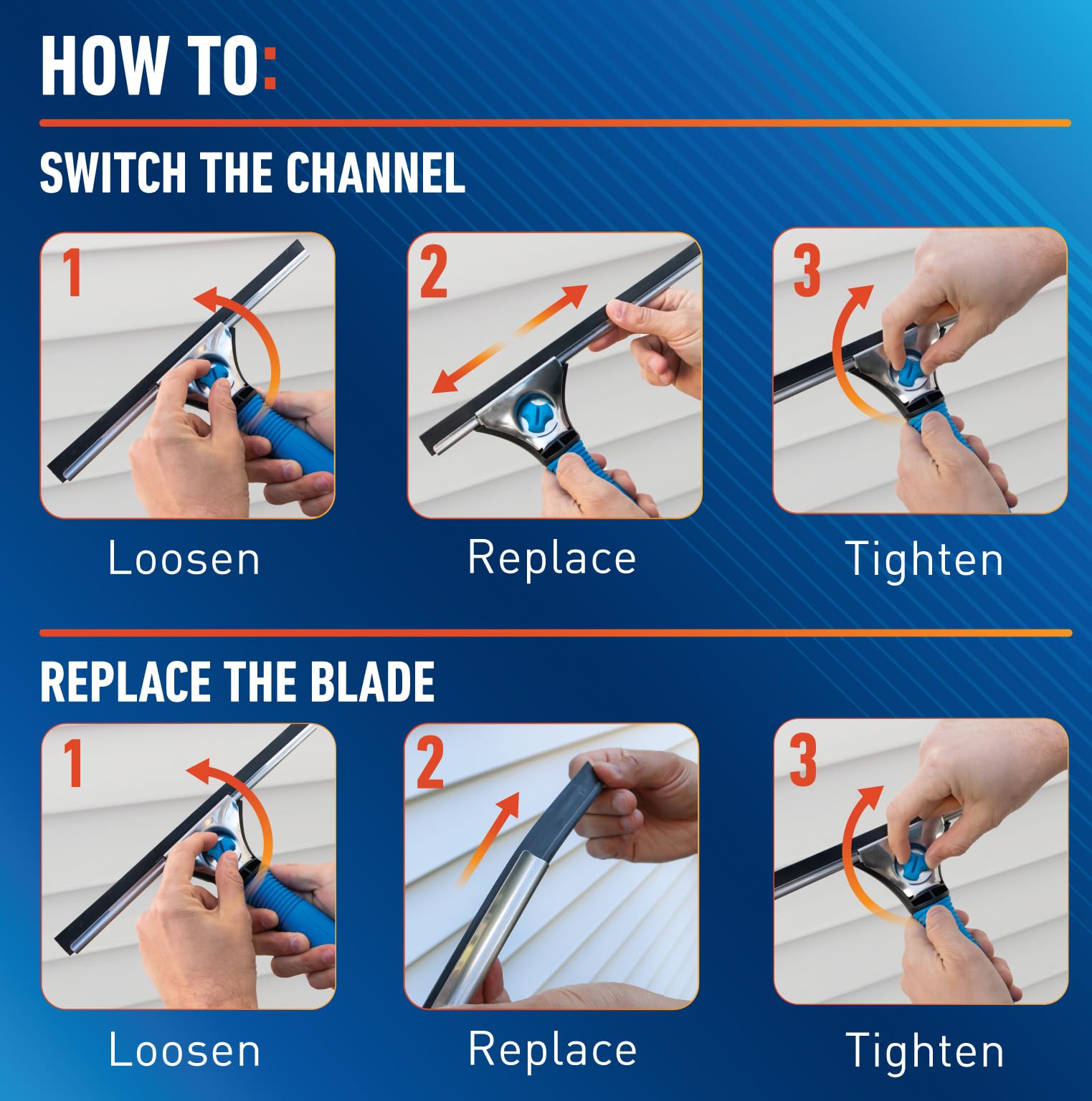 Unger Professional EZ Change Window Squeegee | Streak-Free

