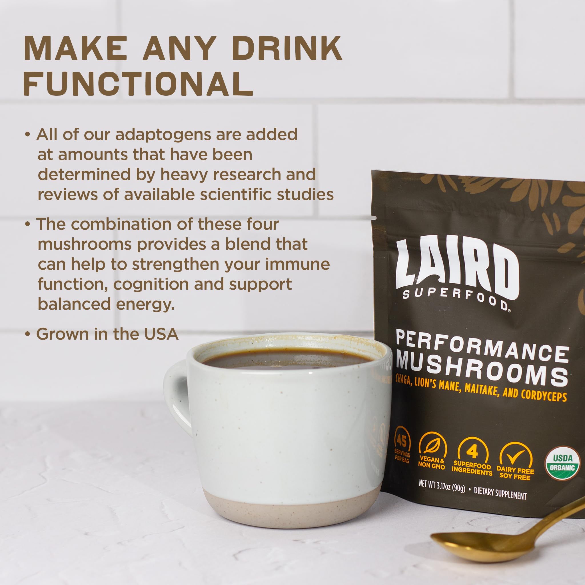Mushroom Powder Blend for Energy | Laird Superfood

