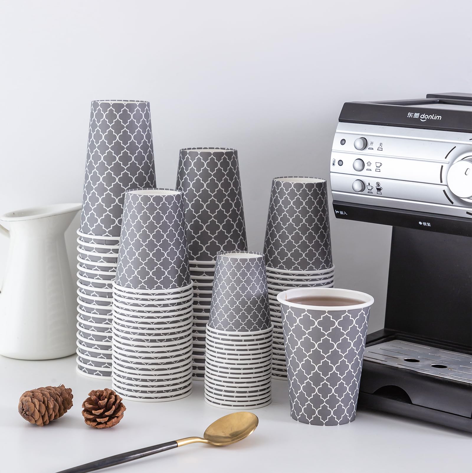 Lamosi Insulated Disposable Paper Cups for Hot & Cold Drinks

