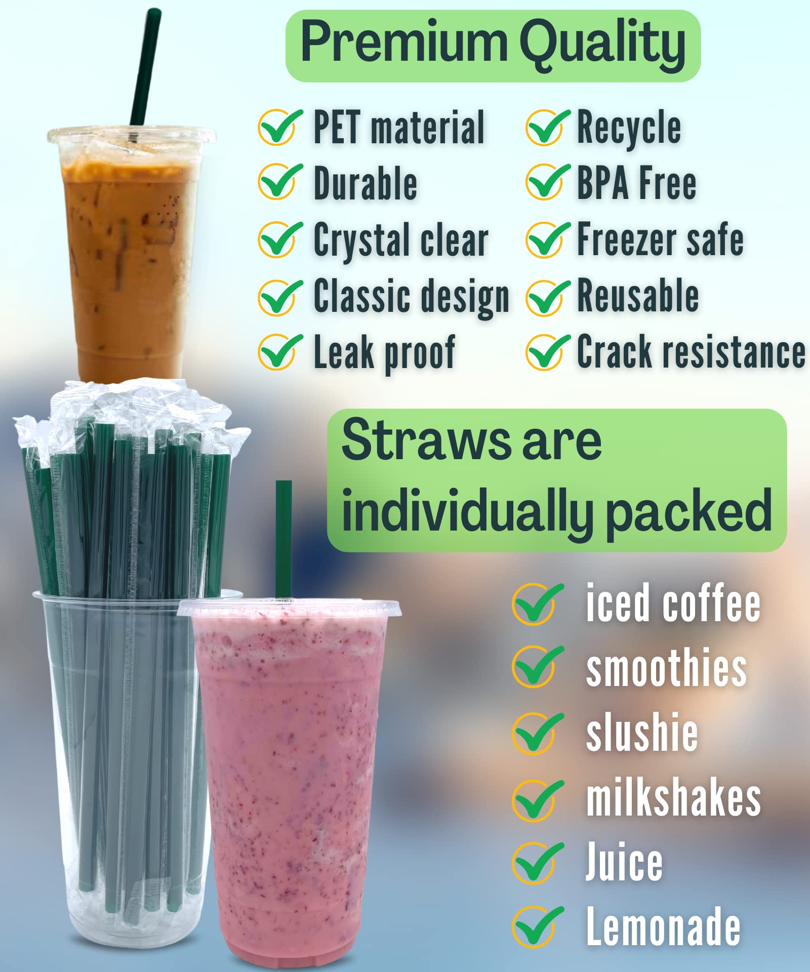 Clear Disposable Cups for Beverages | Easy Cleanup

