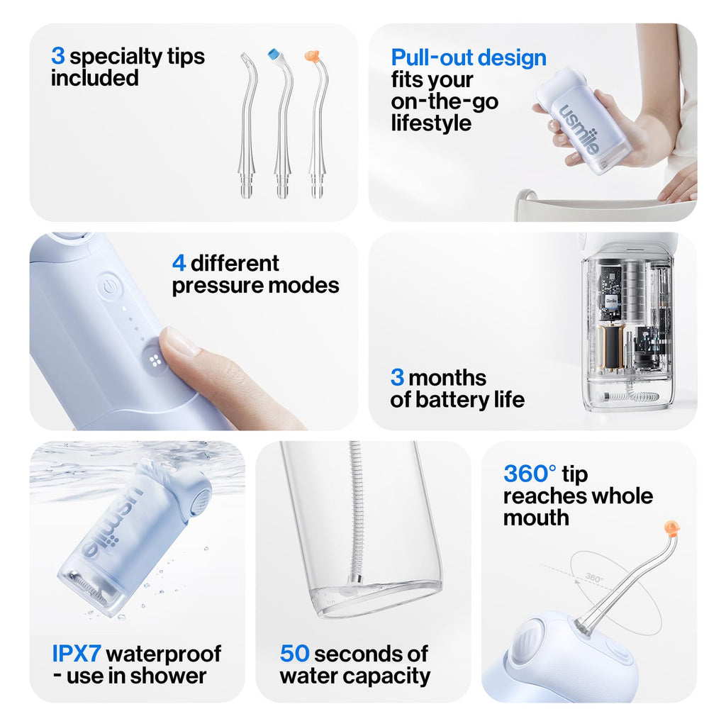 usmile C10 Portable Water Flosser for Travel - 4 Modes

