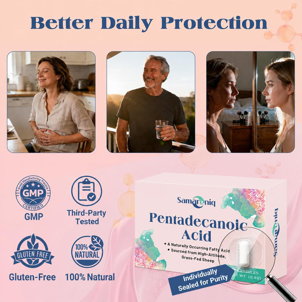 Pentadecanoic Acid 300mg C15:0 from Grass-Fed Sheep Milk

