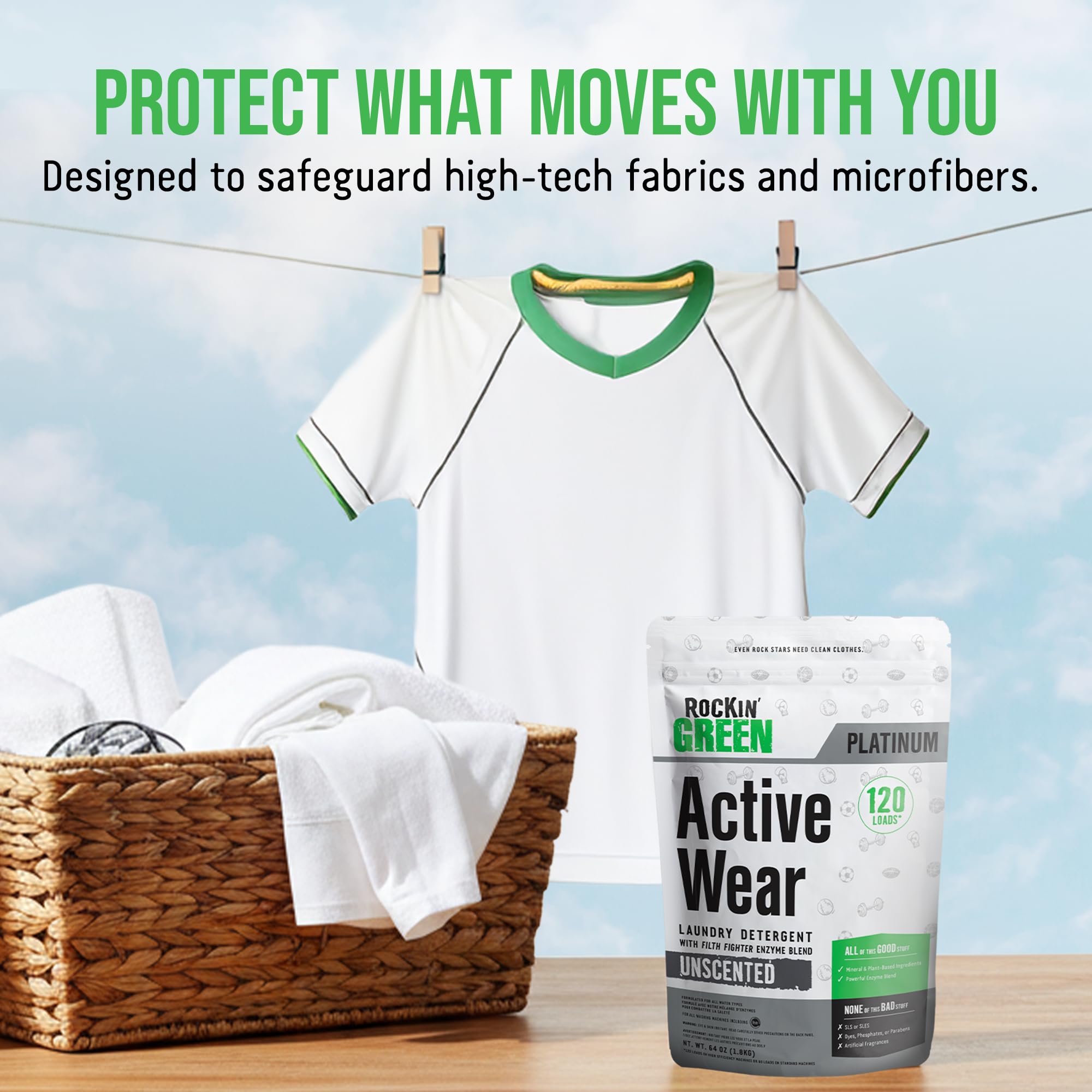 Rockin' Green Laundry Detergent - Plant-Based Odor Fighter

