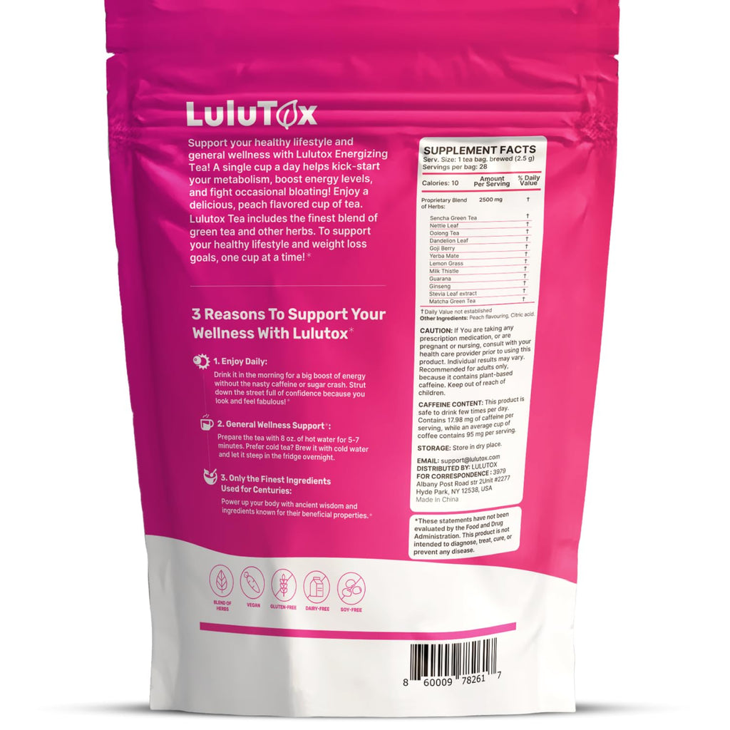 LULUTOX Detox Tea - Blend with Dandelion, Ginseng and Ginger

