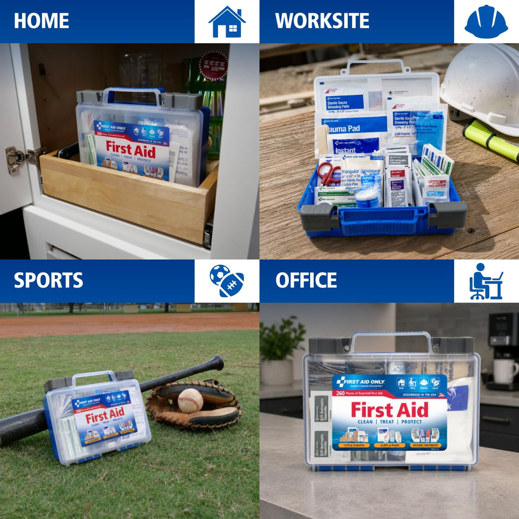 First Aid Only OSHA-Compliant First Aid Kit | Portable Case

