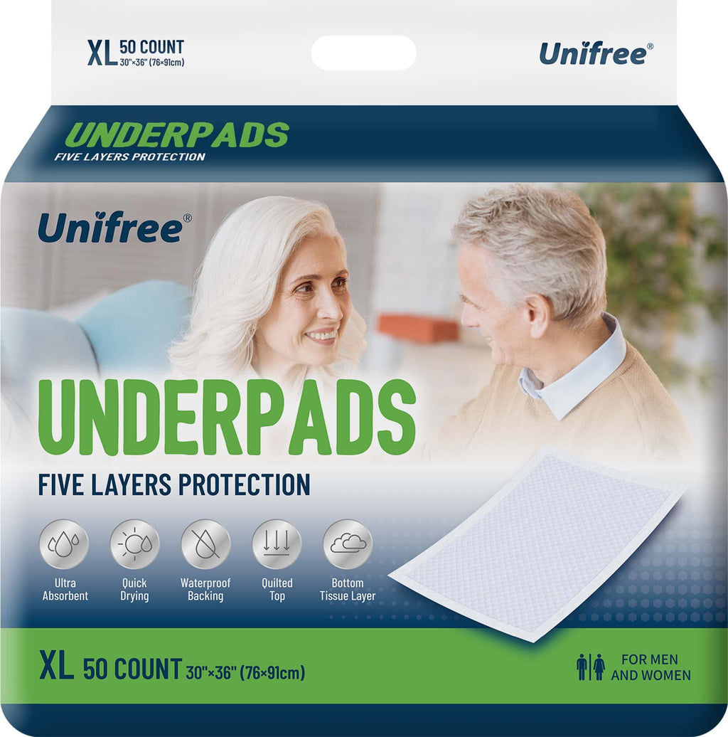 Unifree Disposable Underpads – Waterproof Bed Pads

