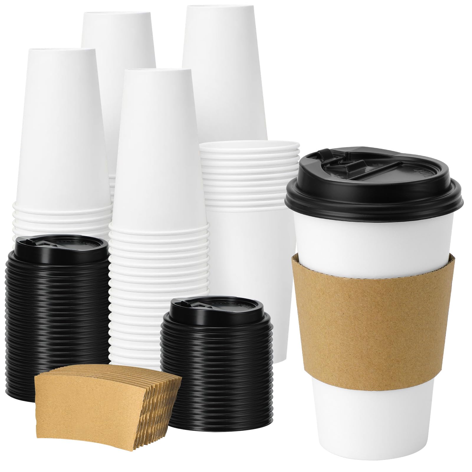 Clawsoff Leak-Proof Disposable Coffee Cups with Lids