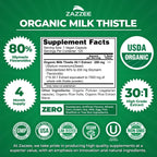 Zazzee Organic Milk Thistle Extract Capsules

