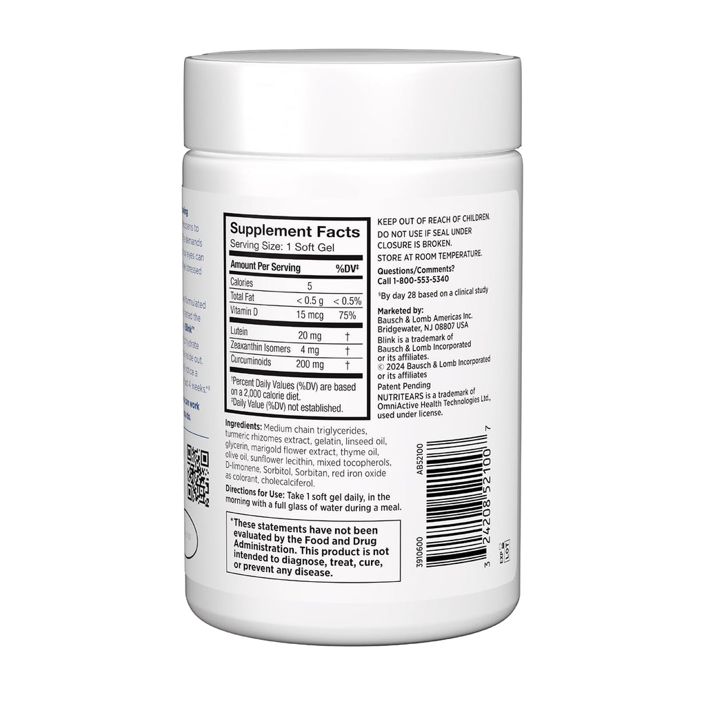 Blink NutriTears Dry Eye Supplement for Eye Care

