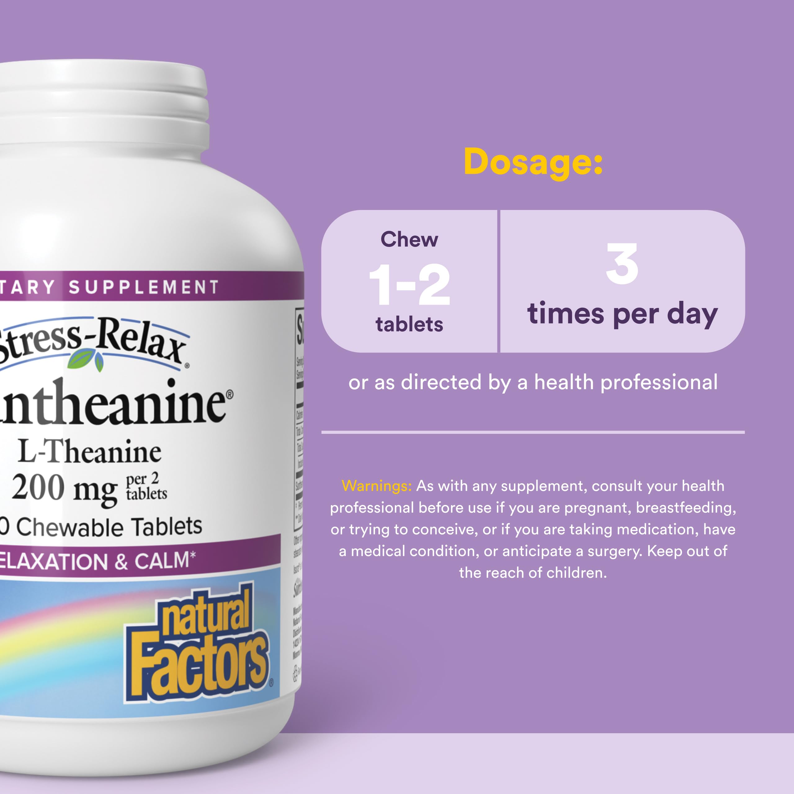 Natural Factors Suntheanine L-Theanine 100 mg Chewables

