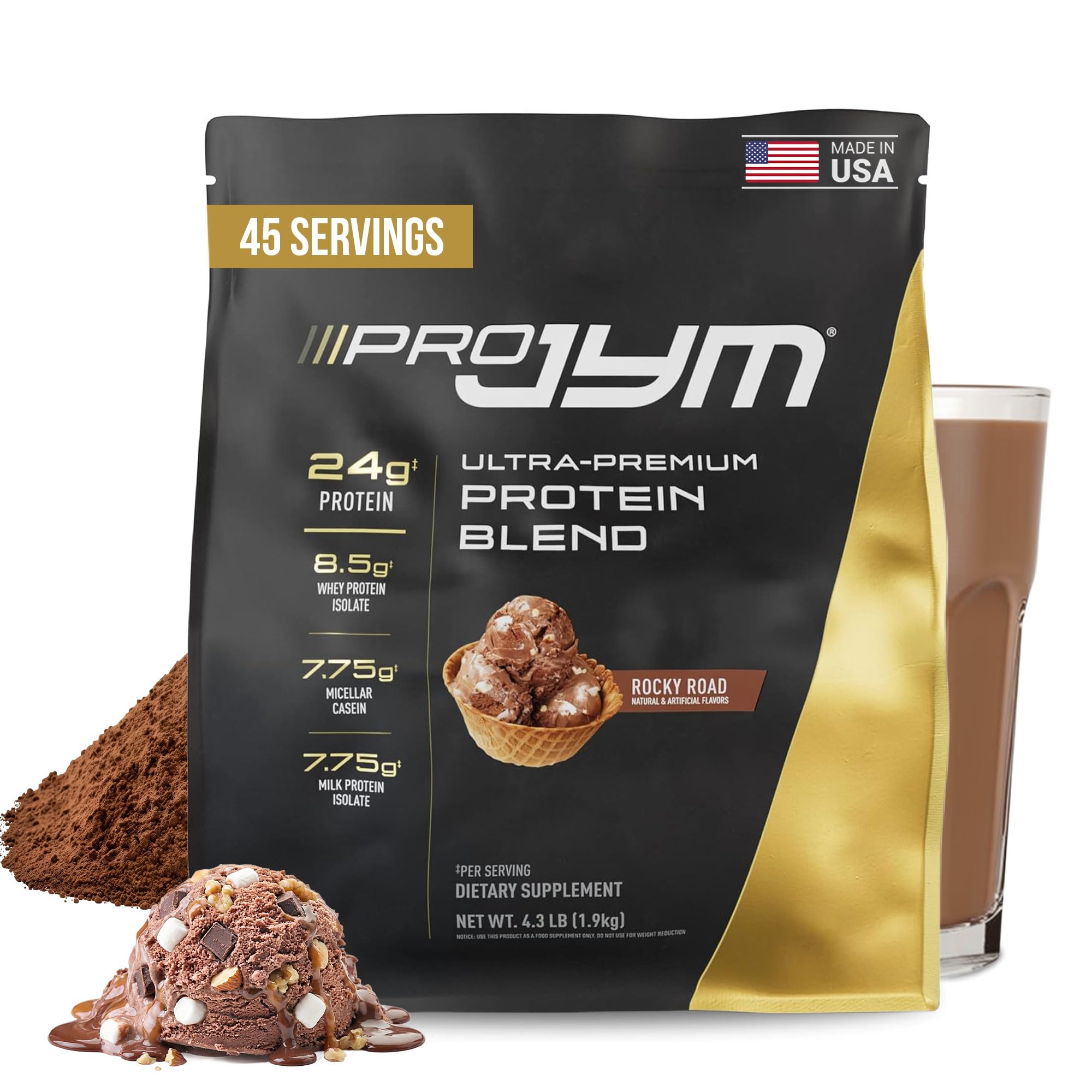 Pro JYM Protein Powder - Multi-Source Whey, Casein & Egg Protein Blend