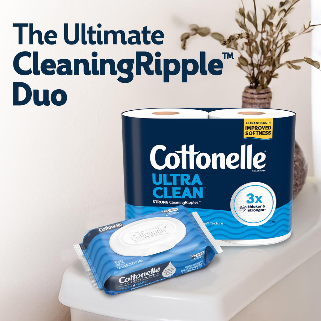 Cottonelle Ultra Clean Toilet Paper with CleaningRipples

