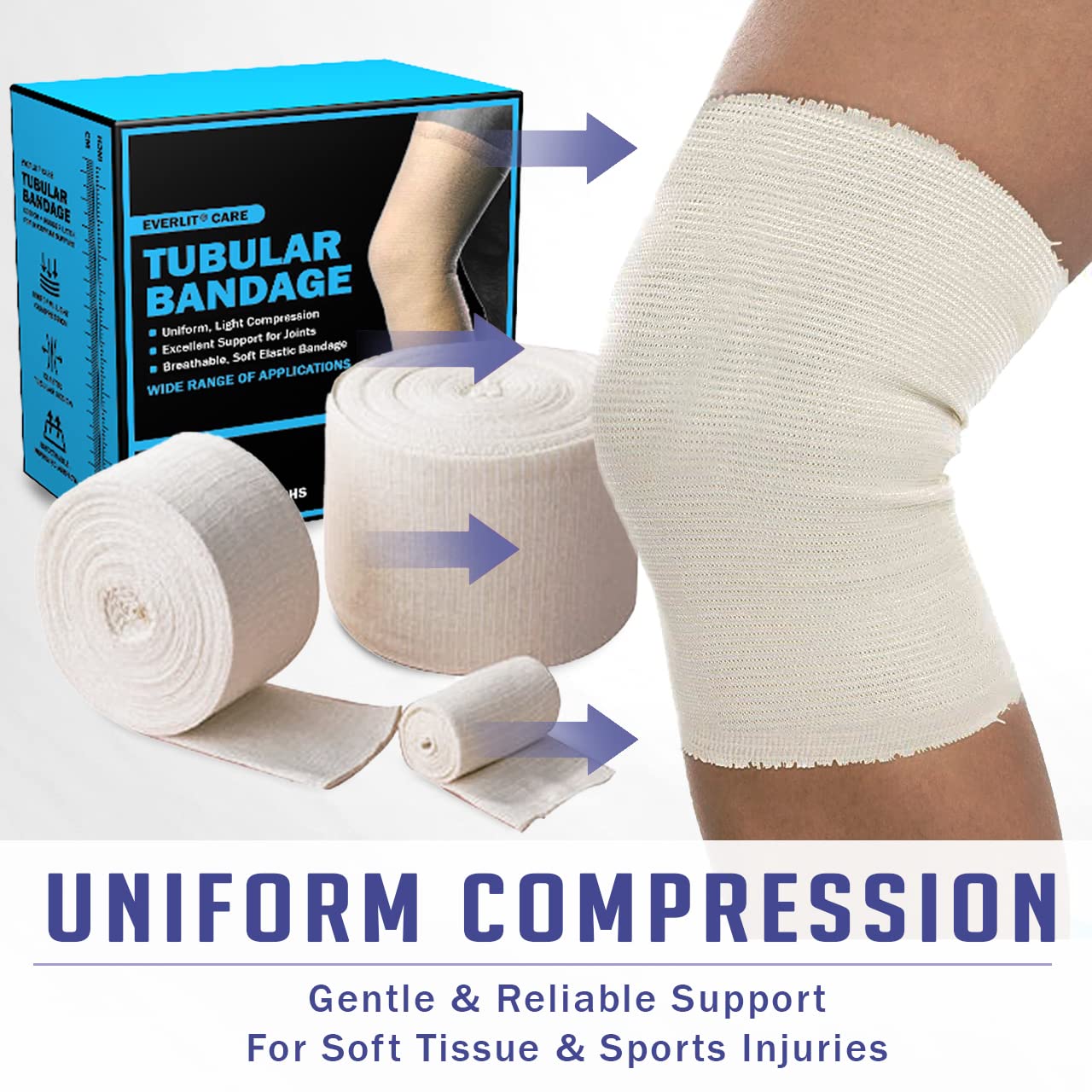 EVERLIT Elasticated Tubular Bandage | Gentle Compression


