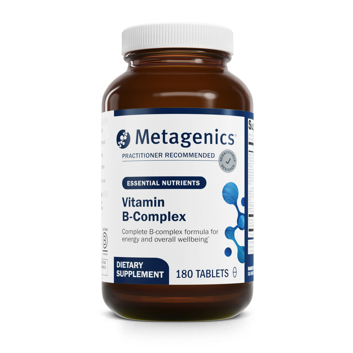 Metagenics Vitamin B-Complex with Active B6 & B12 Folate – Vegetarian & Gluten-Free