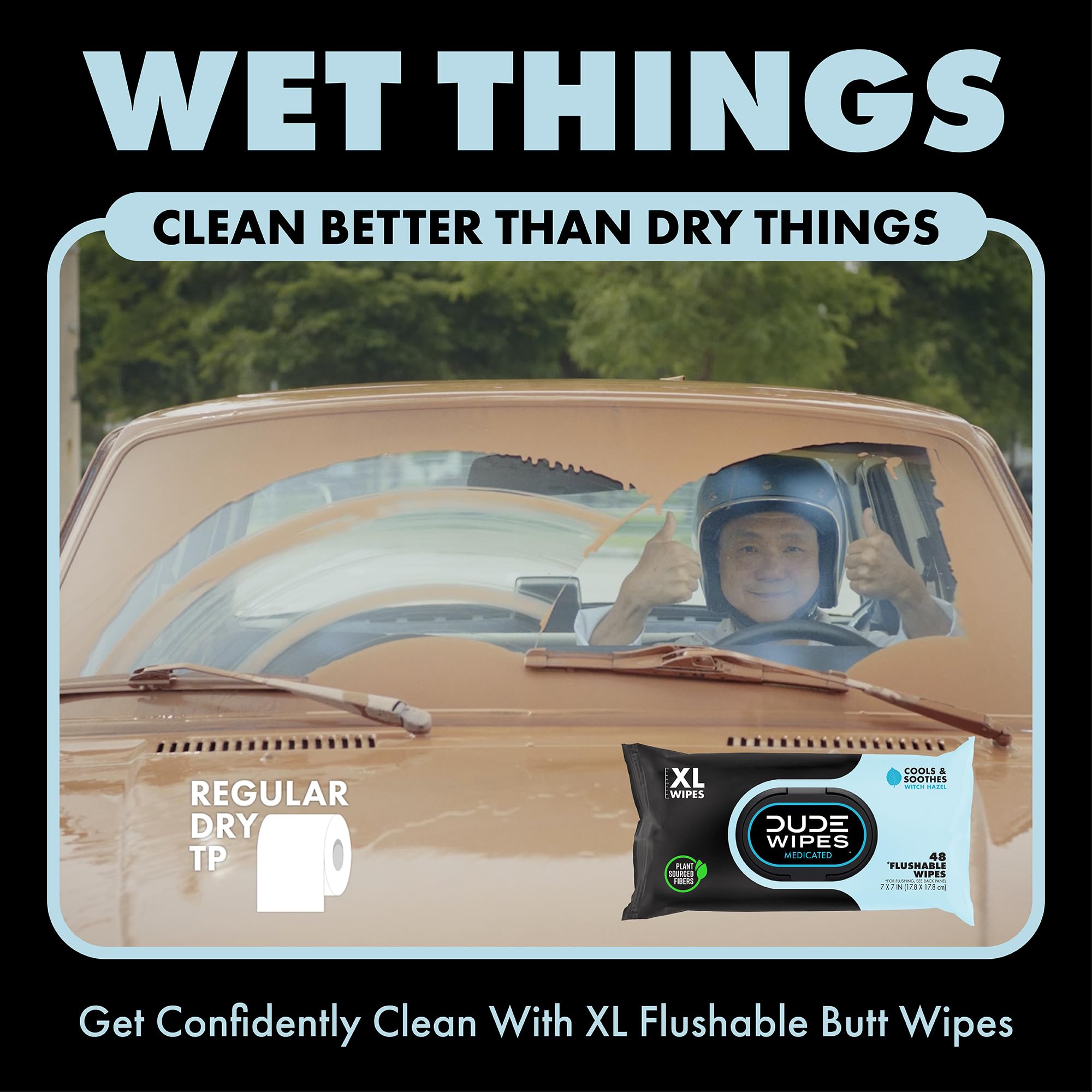 DUDE Wipes Medicated Witch Hazel Flushable Wipes

