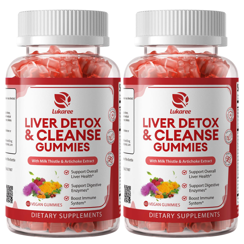 Lukaree Liver Cleanse Detox & Repair Gummies, Milk Thistle & Artichoke