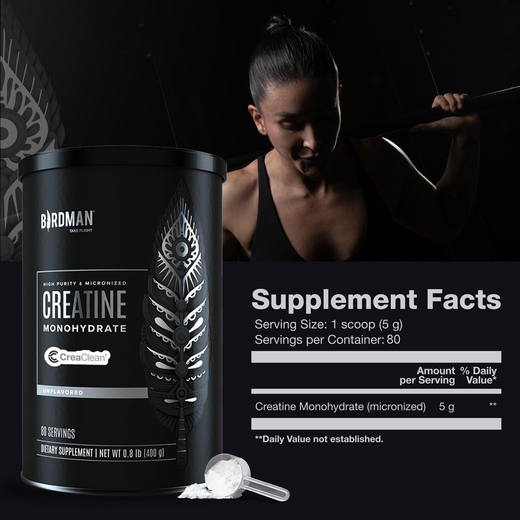 Birdman Creatine Monohydrate Powder – Vegan & Unflavored

