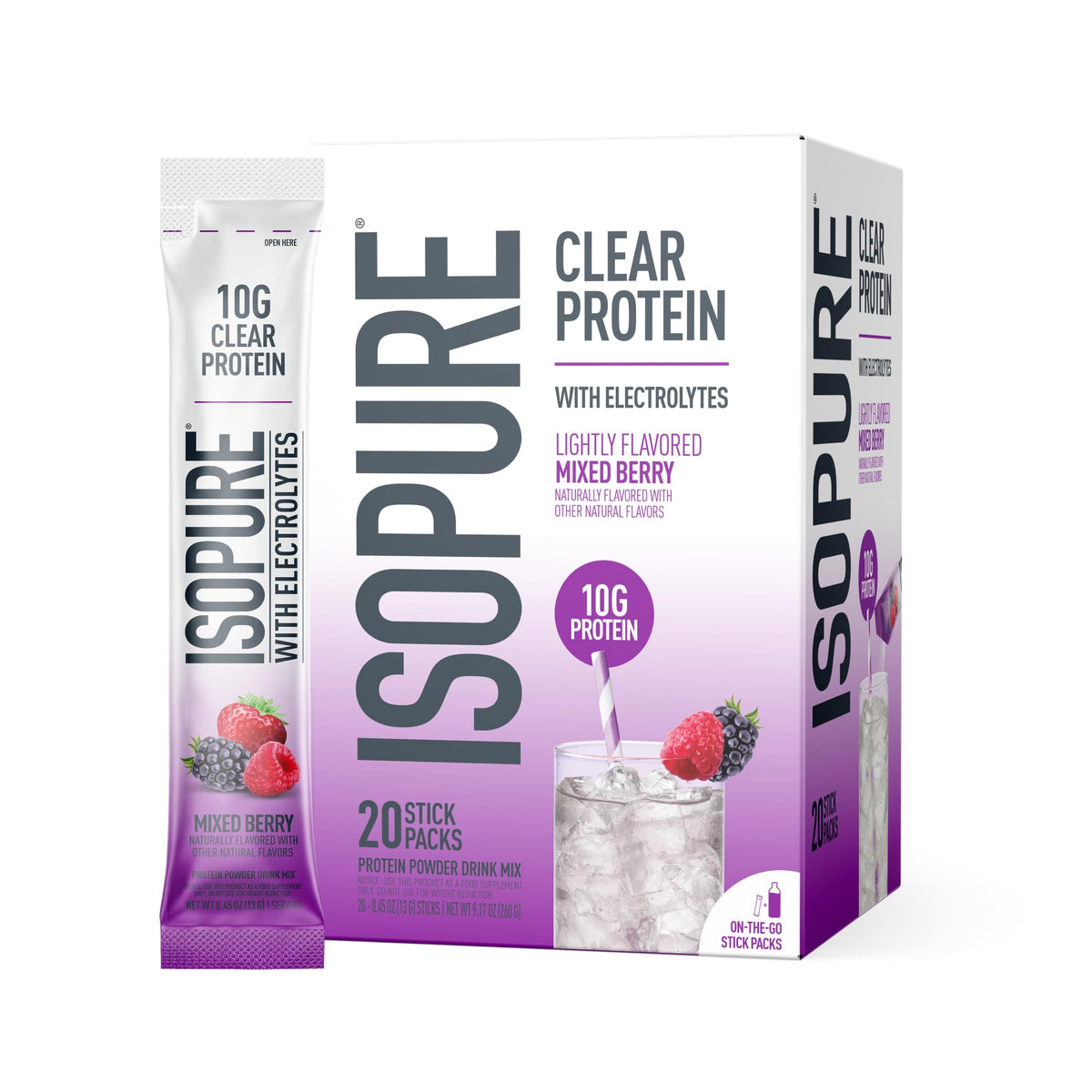 Isopure Clear Whey Isolate Protein Powder - Lactose Free, Gluten Free