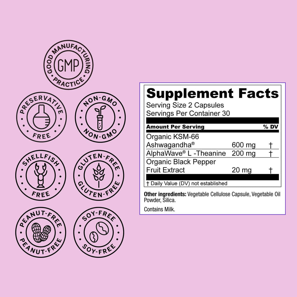 Live Conscious KSM-66 Ashwagandha Supplement with L-Theanine & AlphaWave

