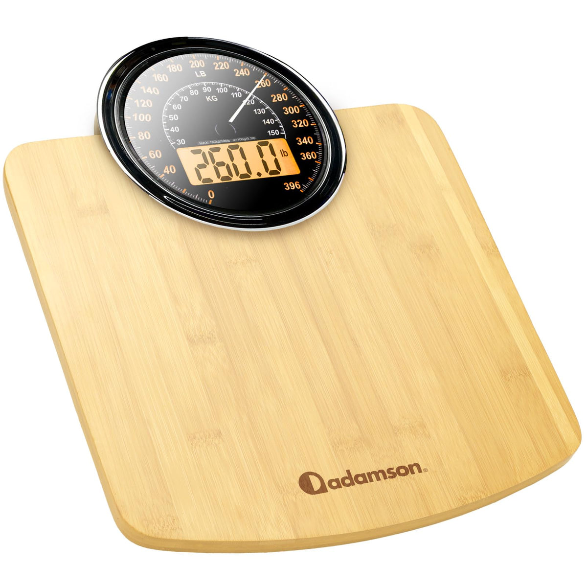 Adamson Hybrid Bathroom Scale with Analog & Digital Display