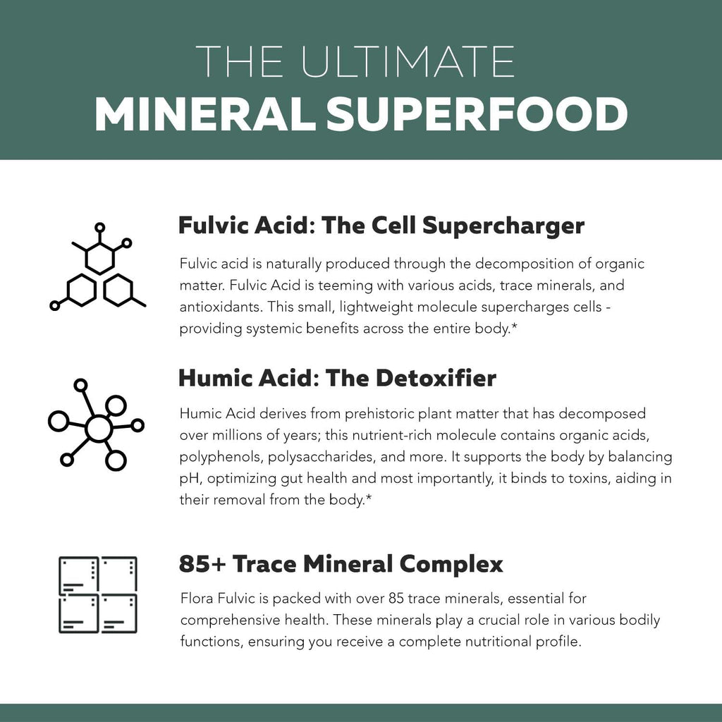 Flora Fulvic Acid + Humic Complex | Dietary Supplement

