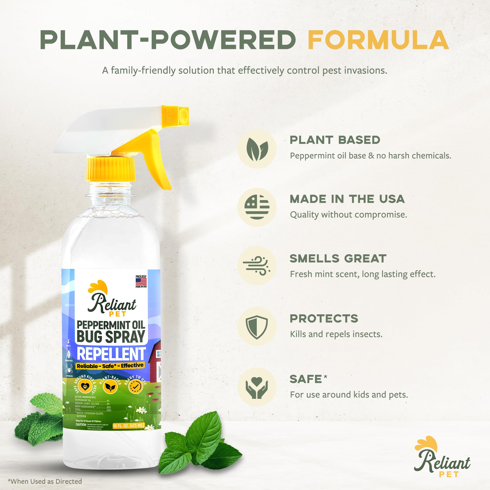 Reliant Pet Indoor Bug Spray - Plant-Based Pest Control

