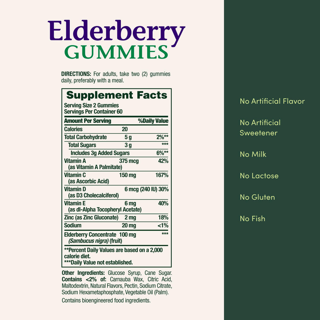 Nature's Bounty Elderberry Gummies for Immune Support

