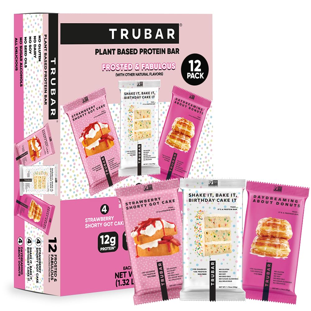 TRUBAR Vegan Protein Bars Plant-Based Gluten Free Dairy Free Snack