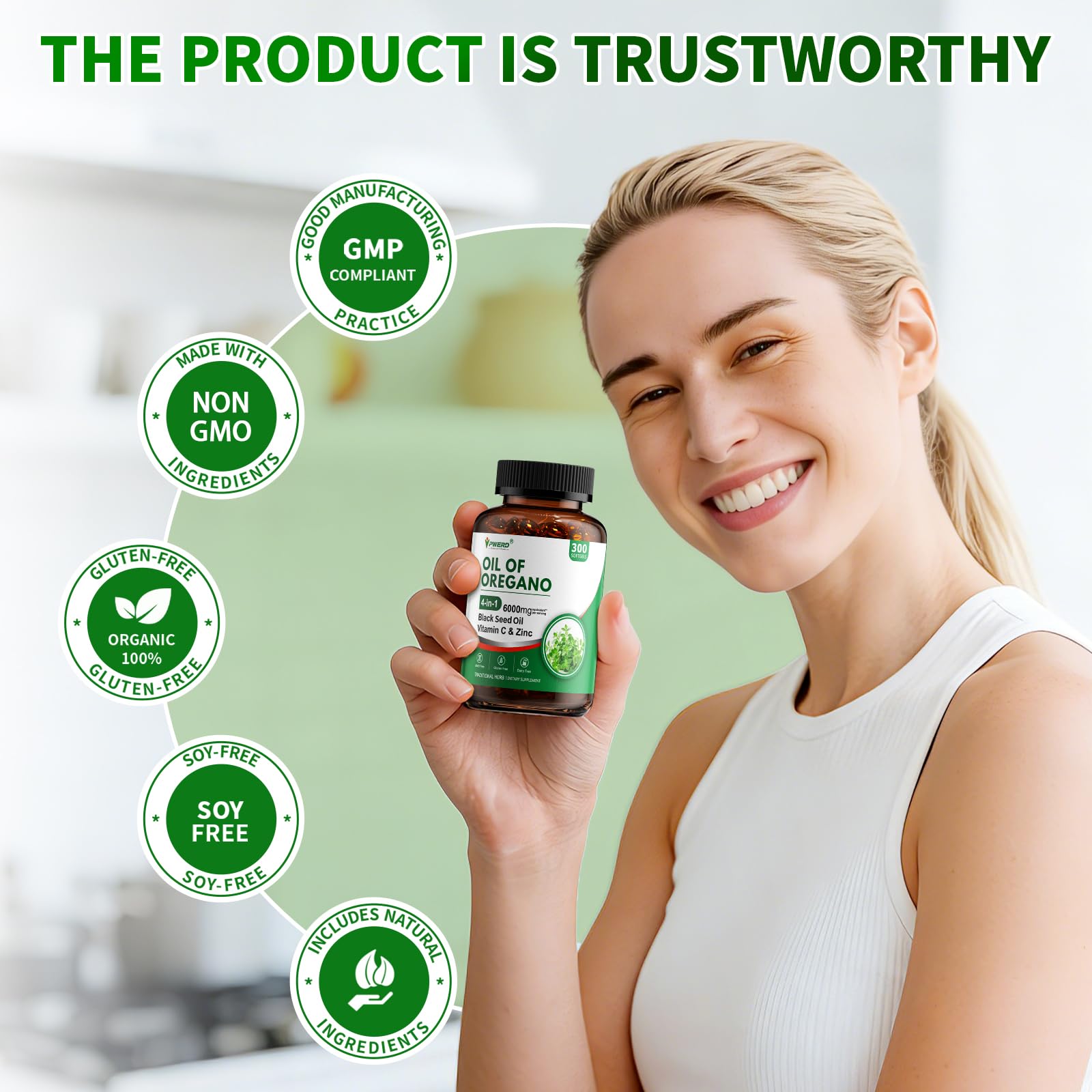 PWERD Oregano Oil Softgels with Black Seed for Immune Support


