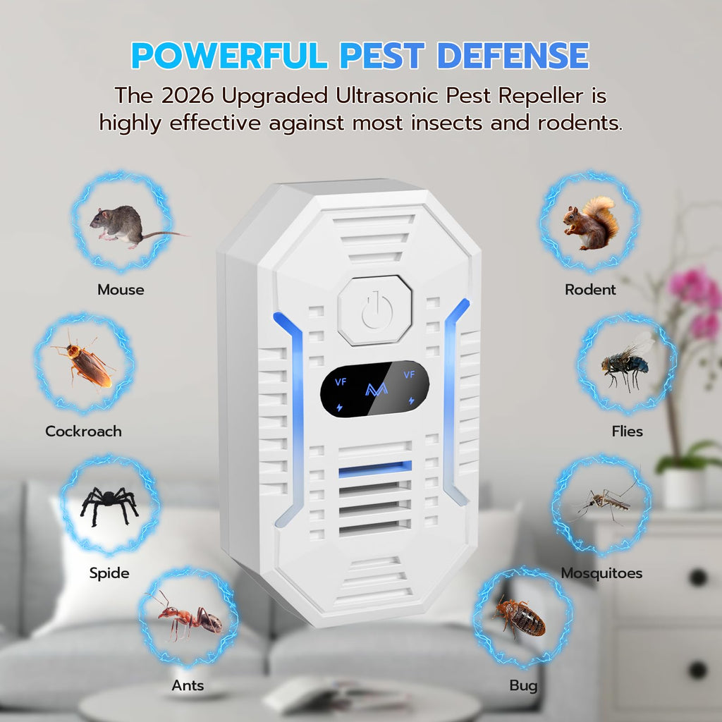 2026 Upgrade Ultrasonic Pest Repeller - Plug-in Deterrent

