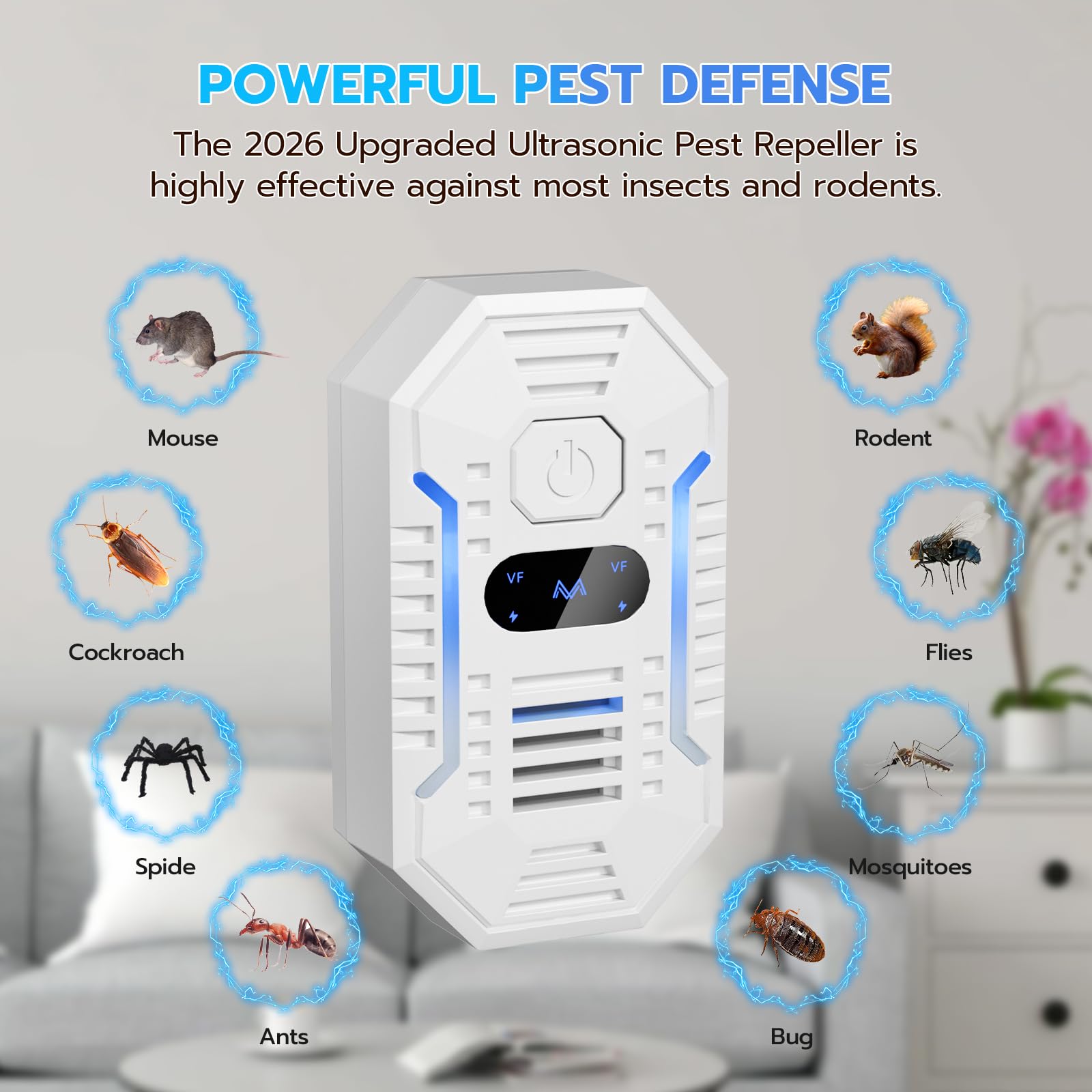2026 Upgrade Ultrasonic Pest Repeller - Plug-in Deterrent

