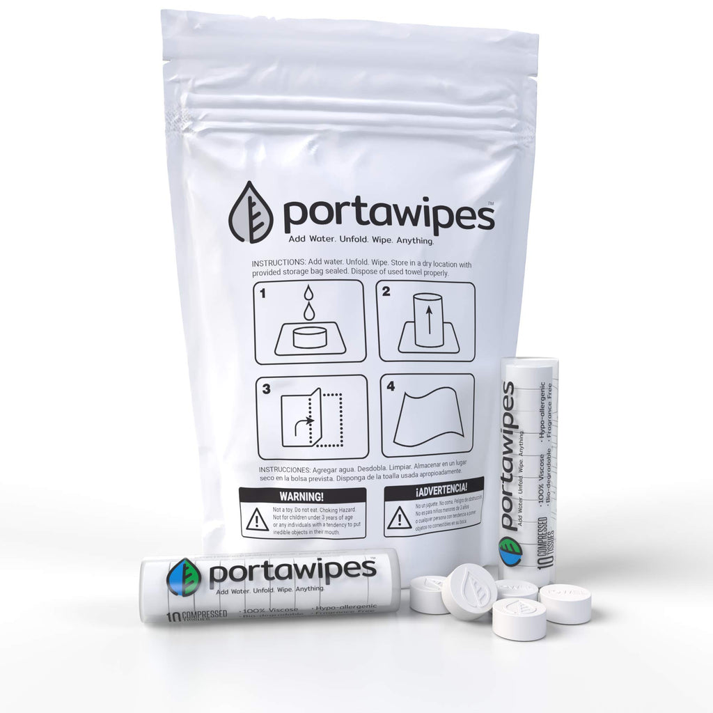 Portawipes Compressed Coin Tissues Soft Odor-Free Wipes

