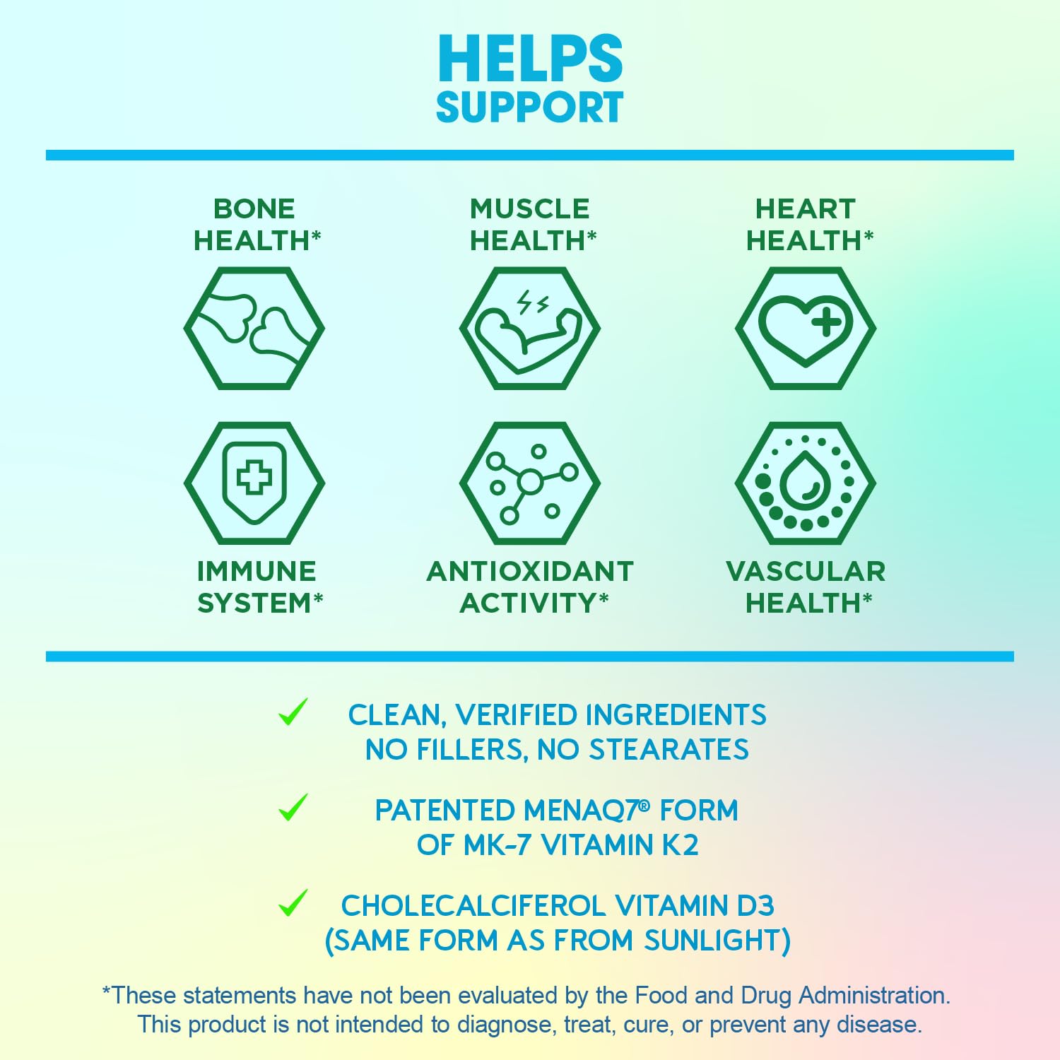 BioEmblem Vitamin D and K Supplement - Vegetarian, Non-GMO

