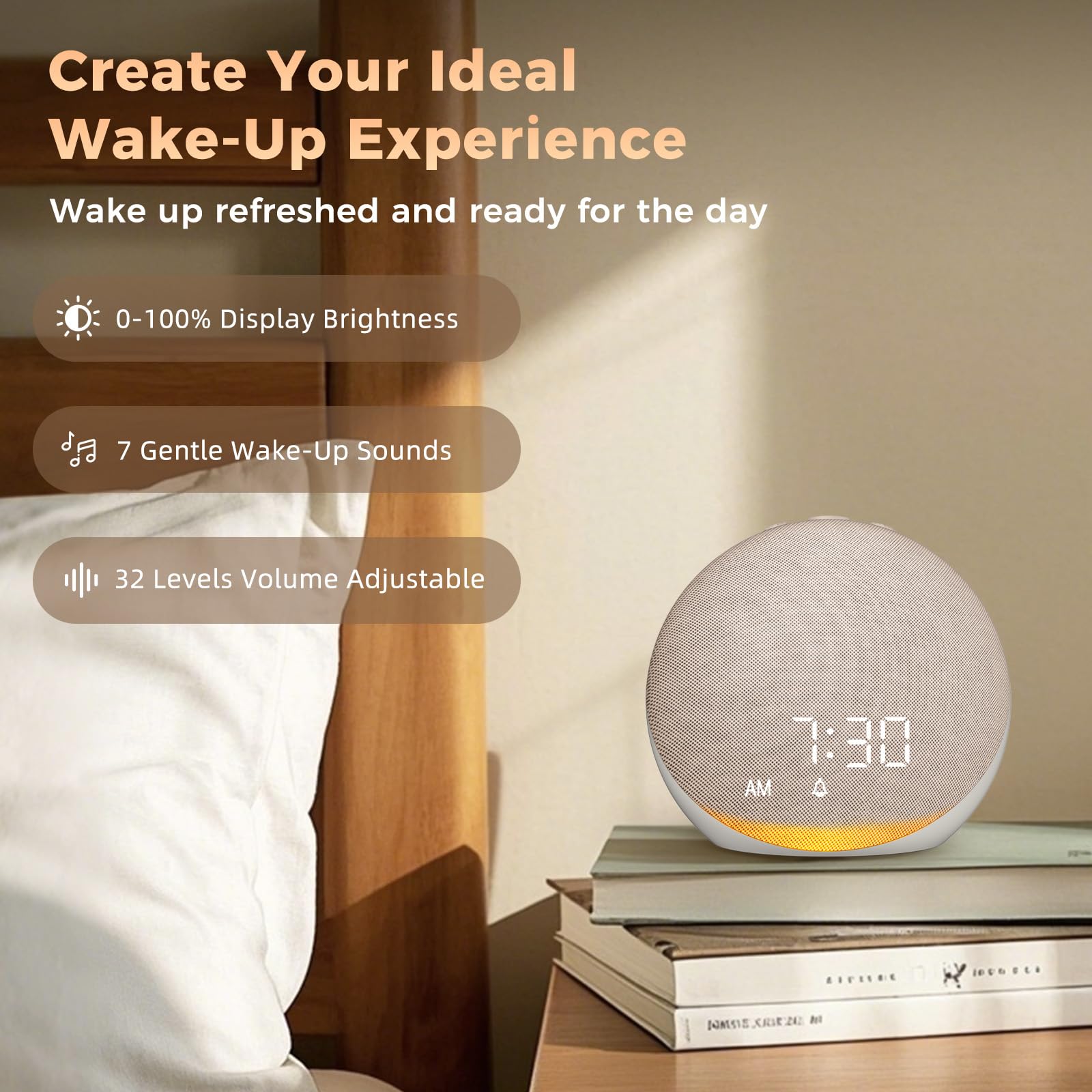 Sound Machine Alarm Clock with 25 Sleep Sounds | Bluetooth Speaker


