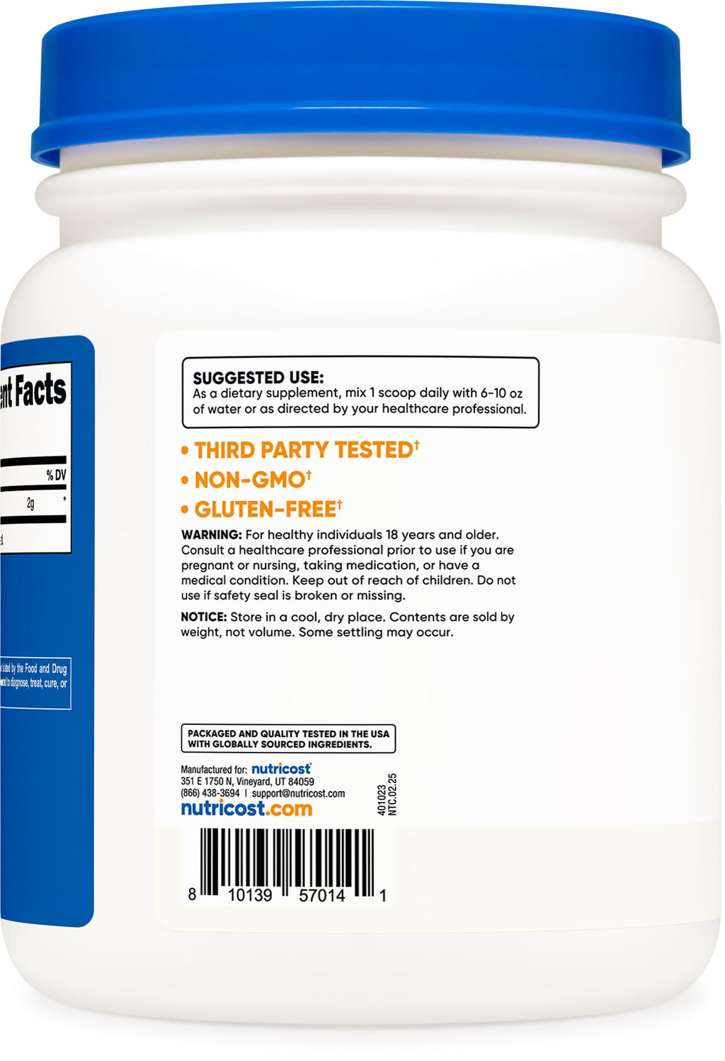 Nutricost Taurine Powder - Amino Acid Supplement

