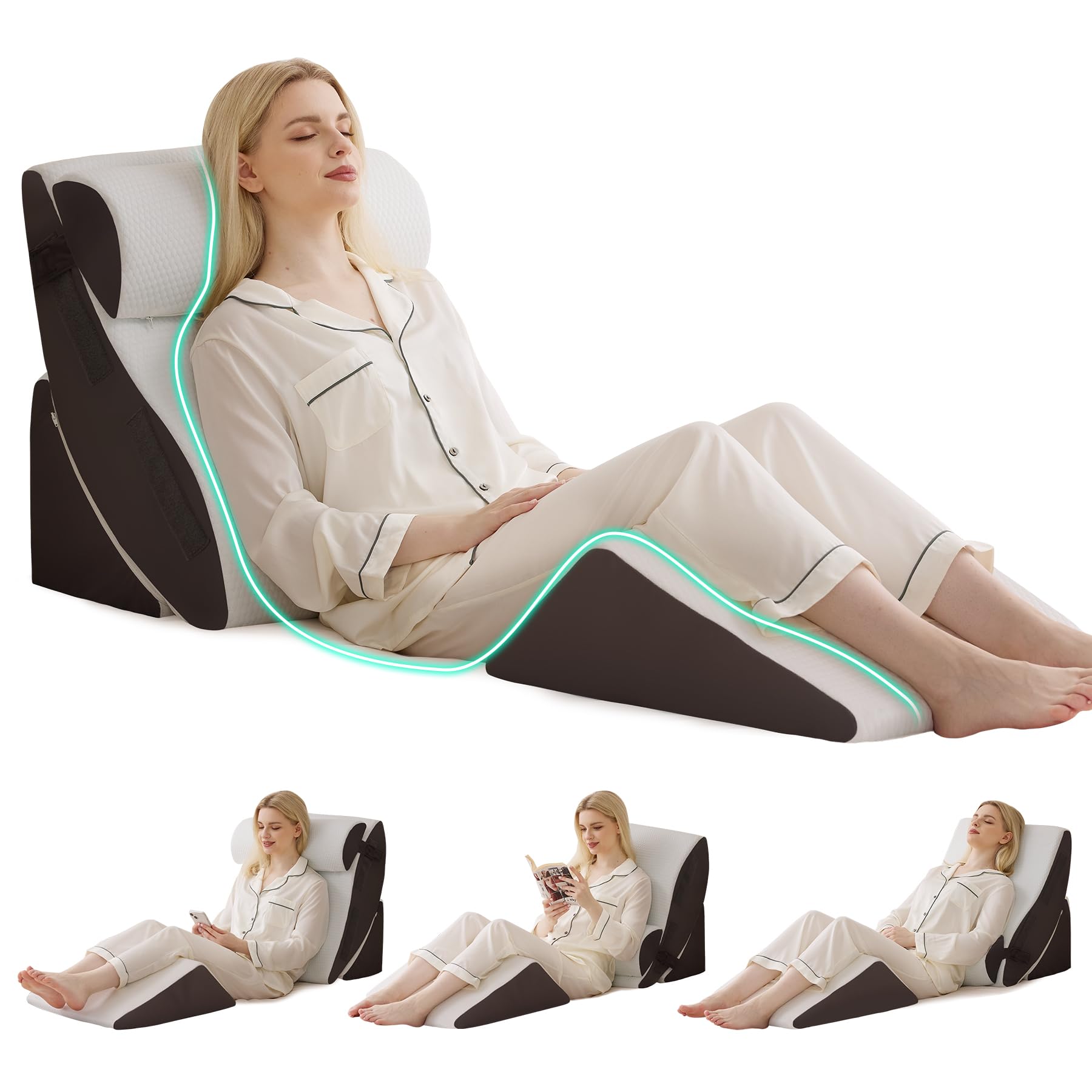 Wedge Pillow Set After Surgery Comfort GERD Relief

