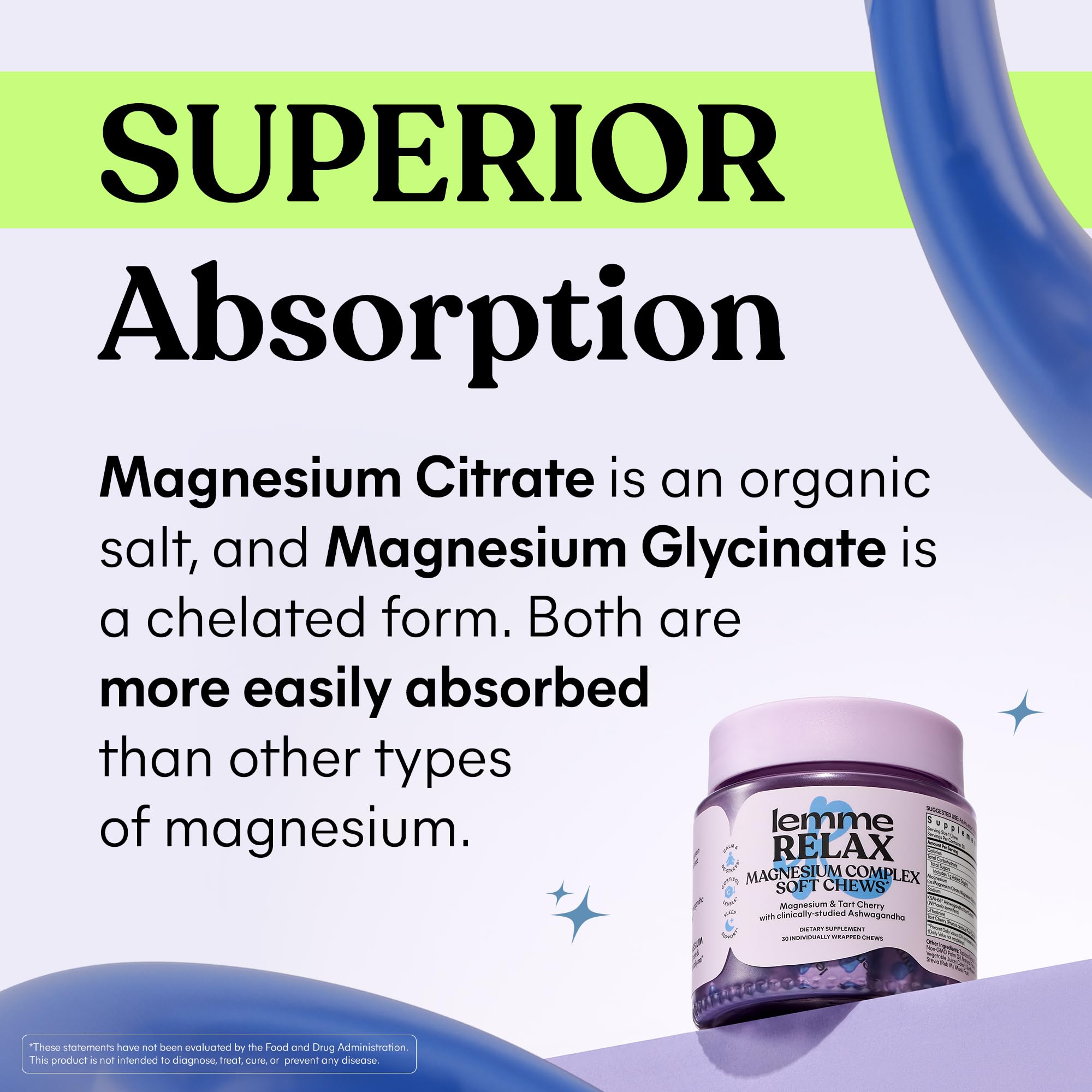 Lemme Relax Soft Chews Magnesium Glycinate & Ashwagandha

