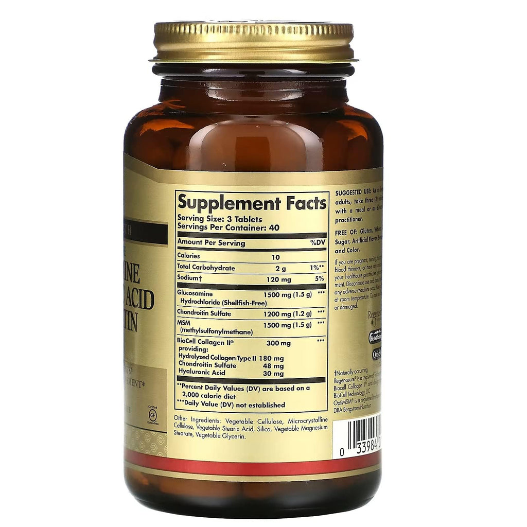 Solgar Glucosamine Hyaluronic Acid Chondroitin MSM Joint

